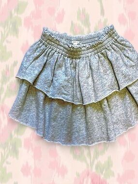 aerie Light Gray Tiered Skater Skirt